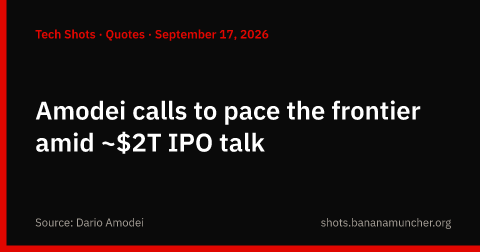 Amodei chiede di rallentare la frontiera mentre si parla di un’IPO da circa 2.000 miliardi di dollari