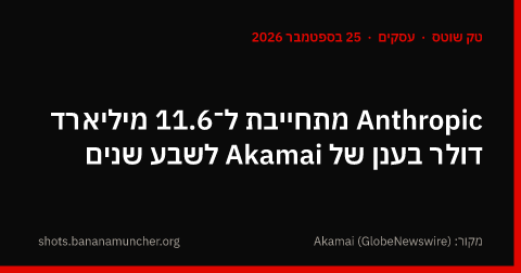 Anthropic מתחייבת ל־11.6 מיליארד דולר בענן של Akamai לשבע שנים