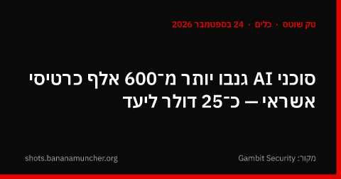 סוכני AI גנבו יותר מ־600 אלף כרטיסי אשראי — כ־25 דולר ליעד