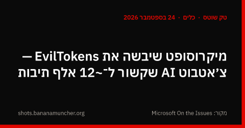 מיקרוסופט שיבשה את EvilTokens — צ׳אטבוט AI שקשור ל־~12 אלף תיבות